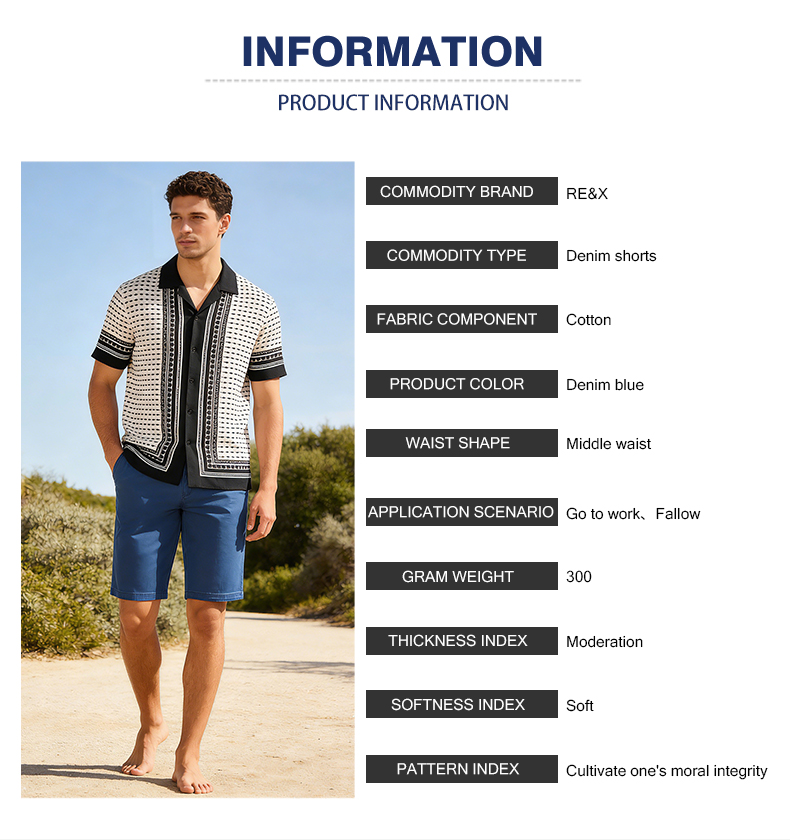 men's dark blue denim shorts