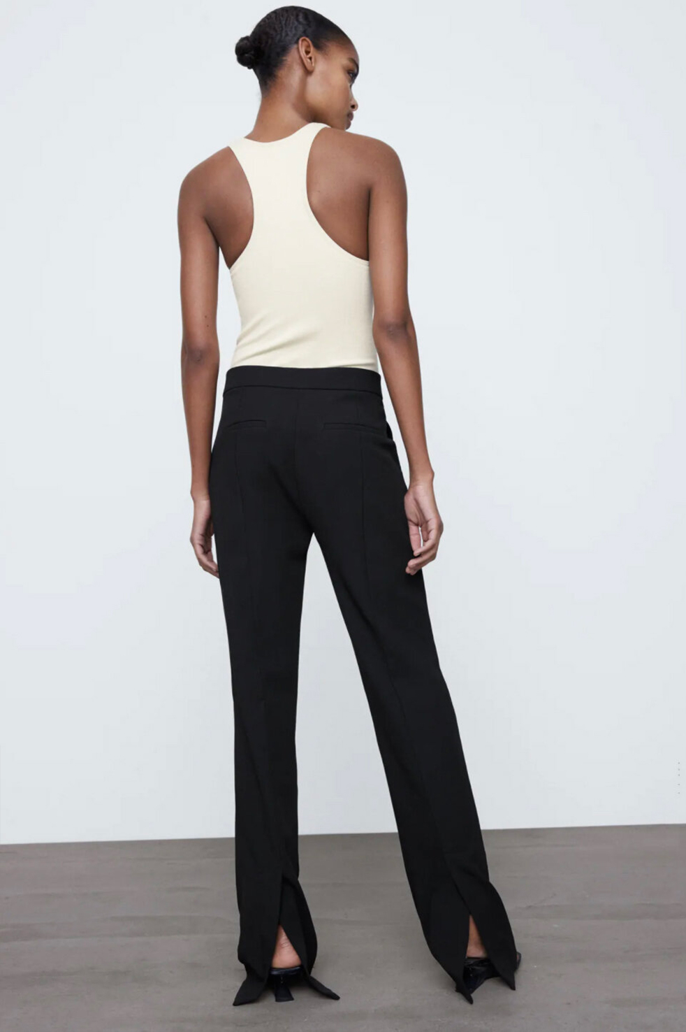 slim fit bootcut trousers
