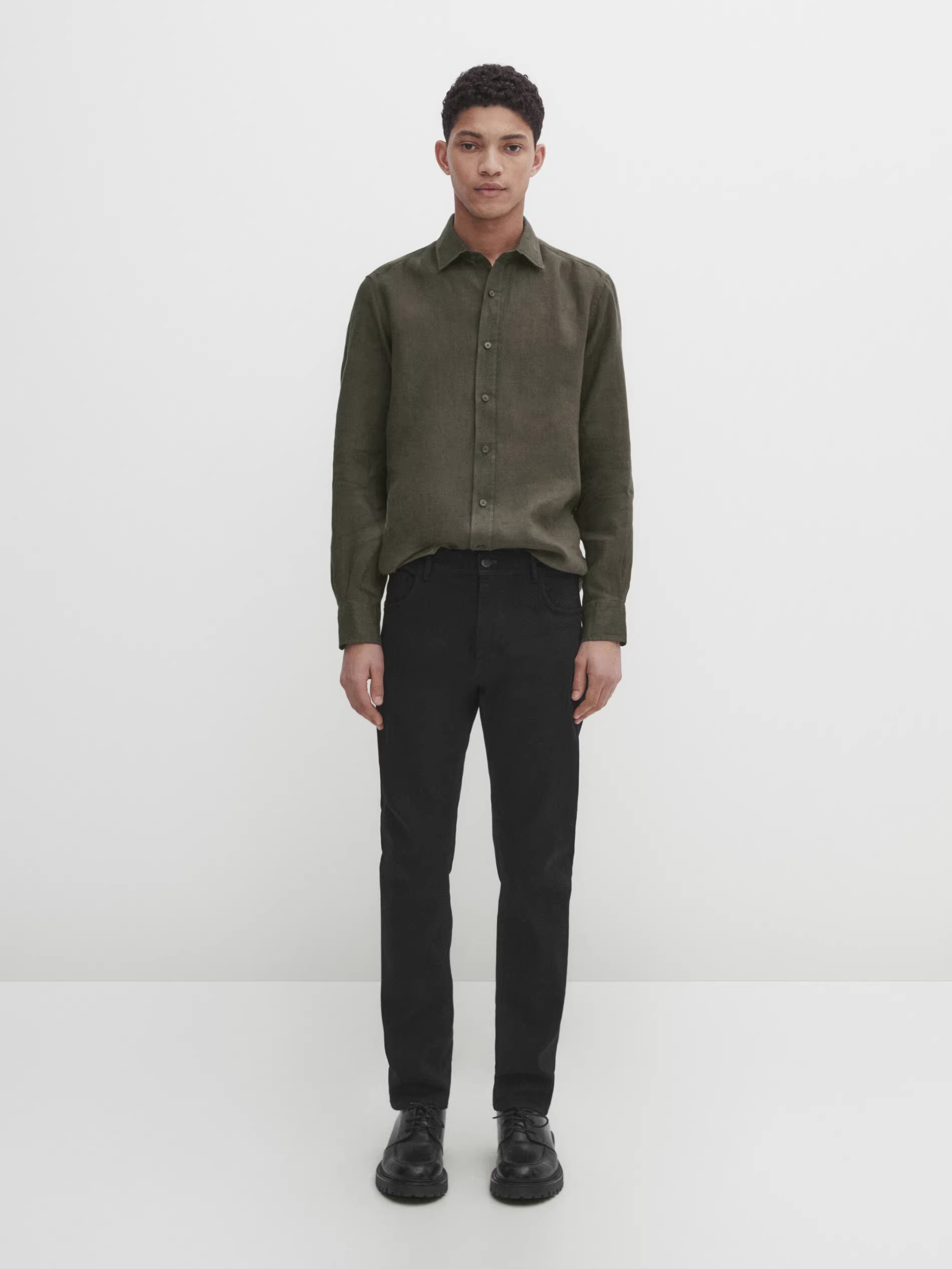 black straight leg pants men's