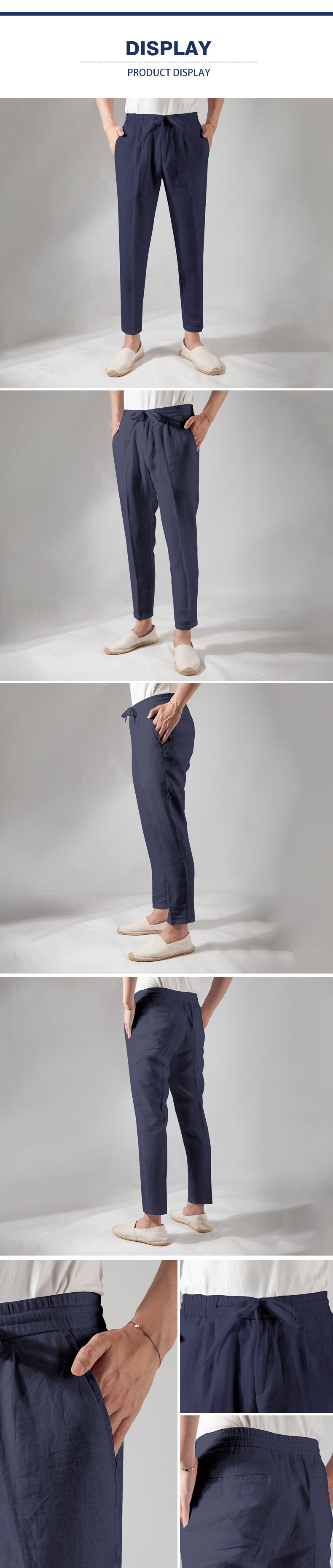 mens cropped linen trousers