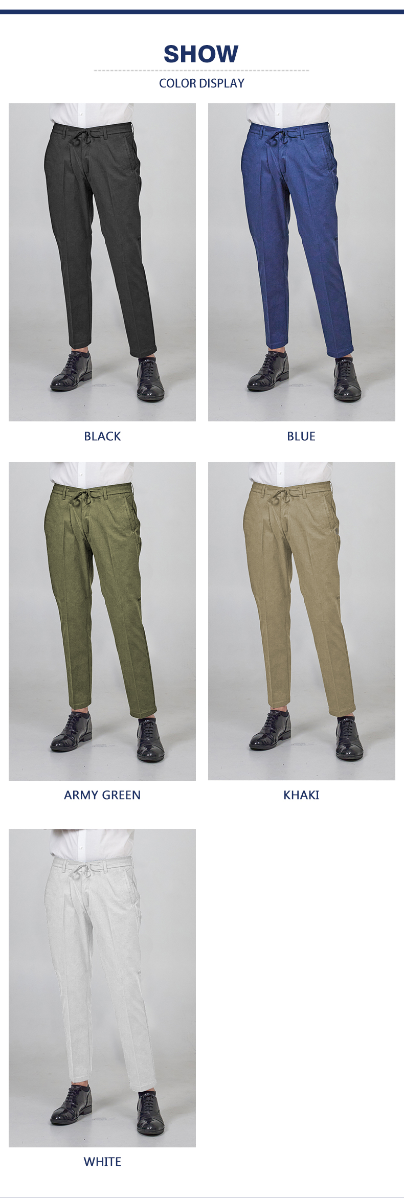 mens drawstring cargo trousers