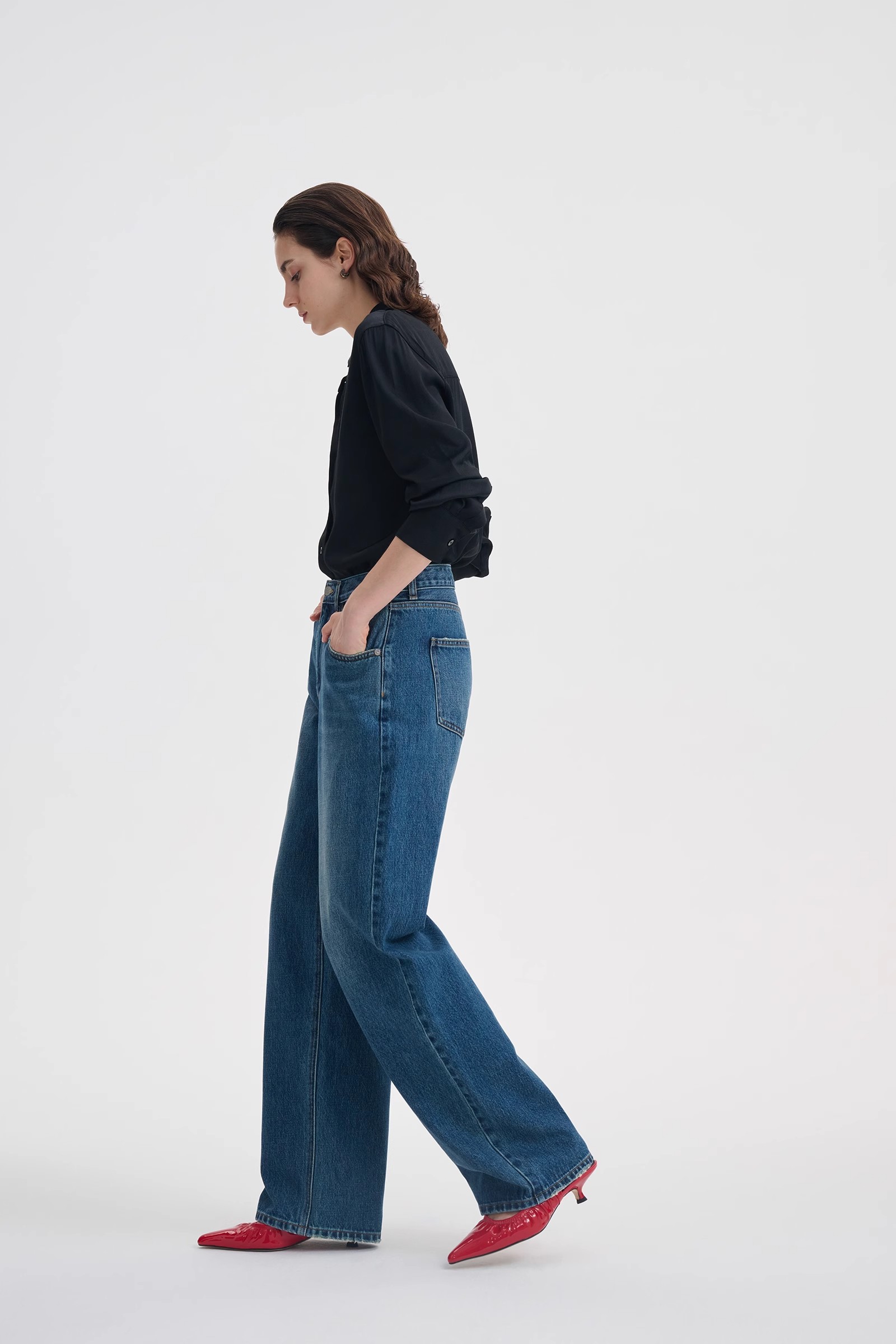 cream cropped wide leg jeans