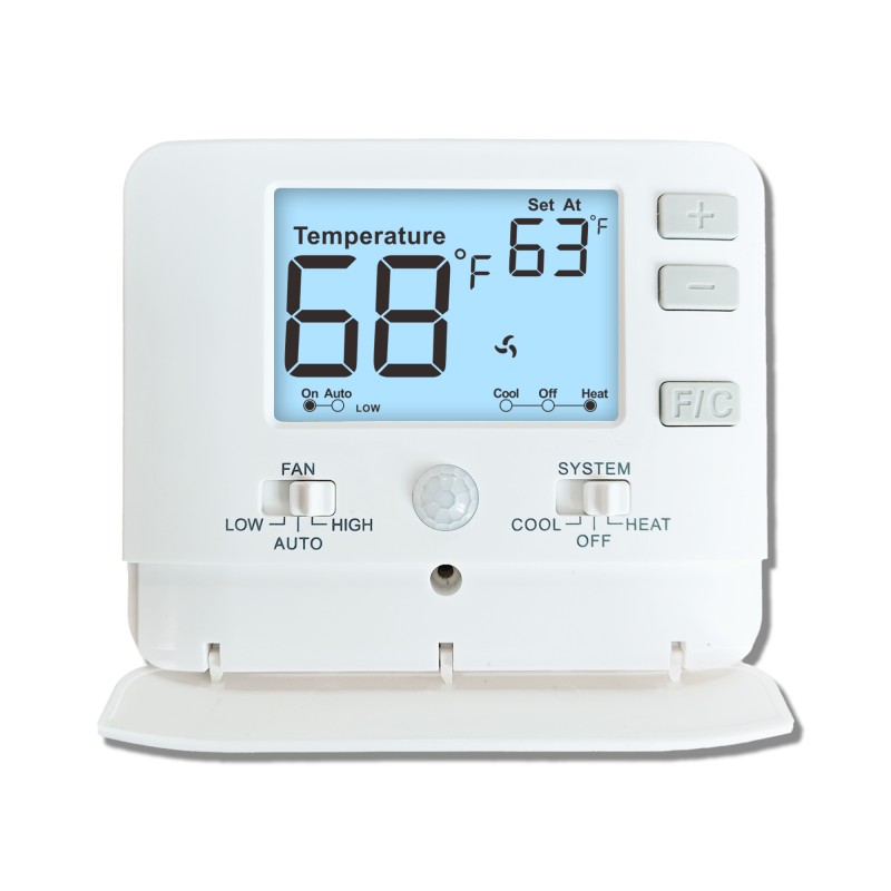Our non-programmable thermostats feature high-contrast LCD screens, simple tactile buttons, and a 