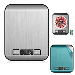 A professional bakers scale is a kitchen tool used for precise weighing of ingredients. It features a large and easy-to-read display, a tare function, and accuracy to within 0.1 ounces or grams. The stainless steel platform is durable and easy to clean.