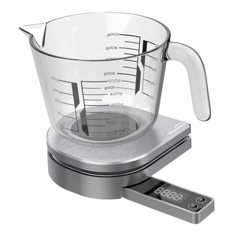 Stainless Steel Digital Kitchen Scale with Measuring Cup