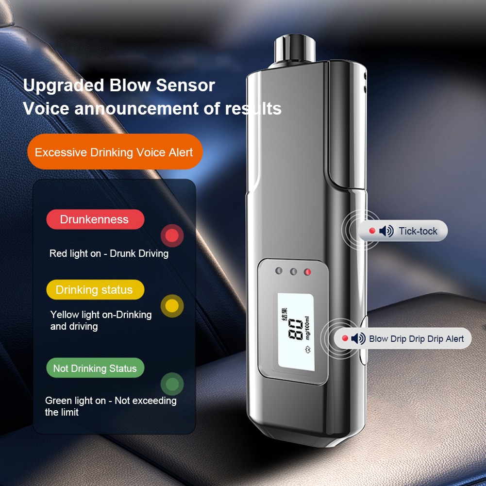 Portable Drunk Driving Detection Device Built-In Safety Hammer Cutting Knife
