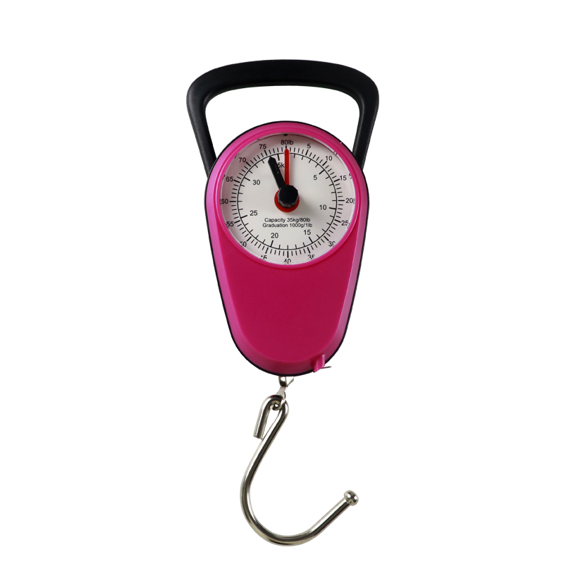 35kg/80lb Mechanical Mini Travel Crane Luggage Hanging Scale With Measuring Tape