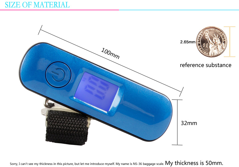 blue travel luggage scale