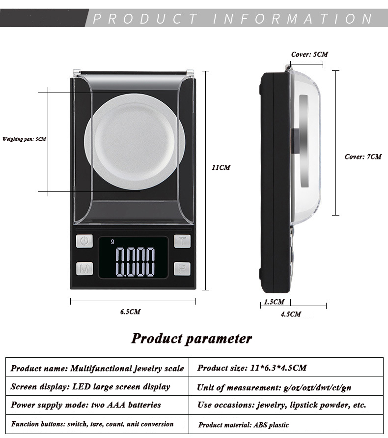 100g 50g/0.001g High Accuracy Portable Jewelry Diamond Gold Scale