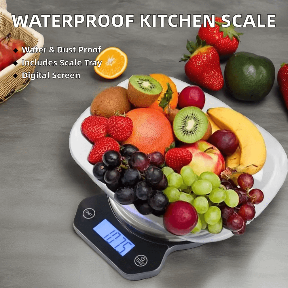 waterproof kitchen scale with tray