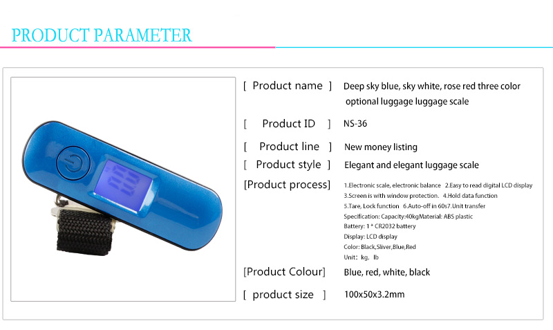 blue digital baggage scale