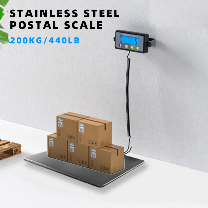 200KG/440LB Stainless Steel Package Shipping Scale Postal Weighing Scale Heavy Duty Digital Postal Scale
