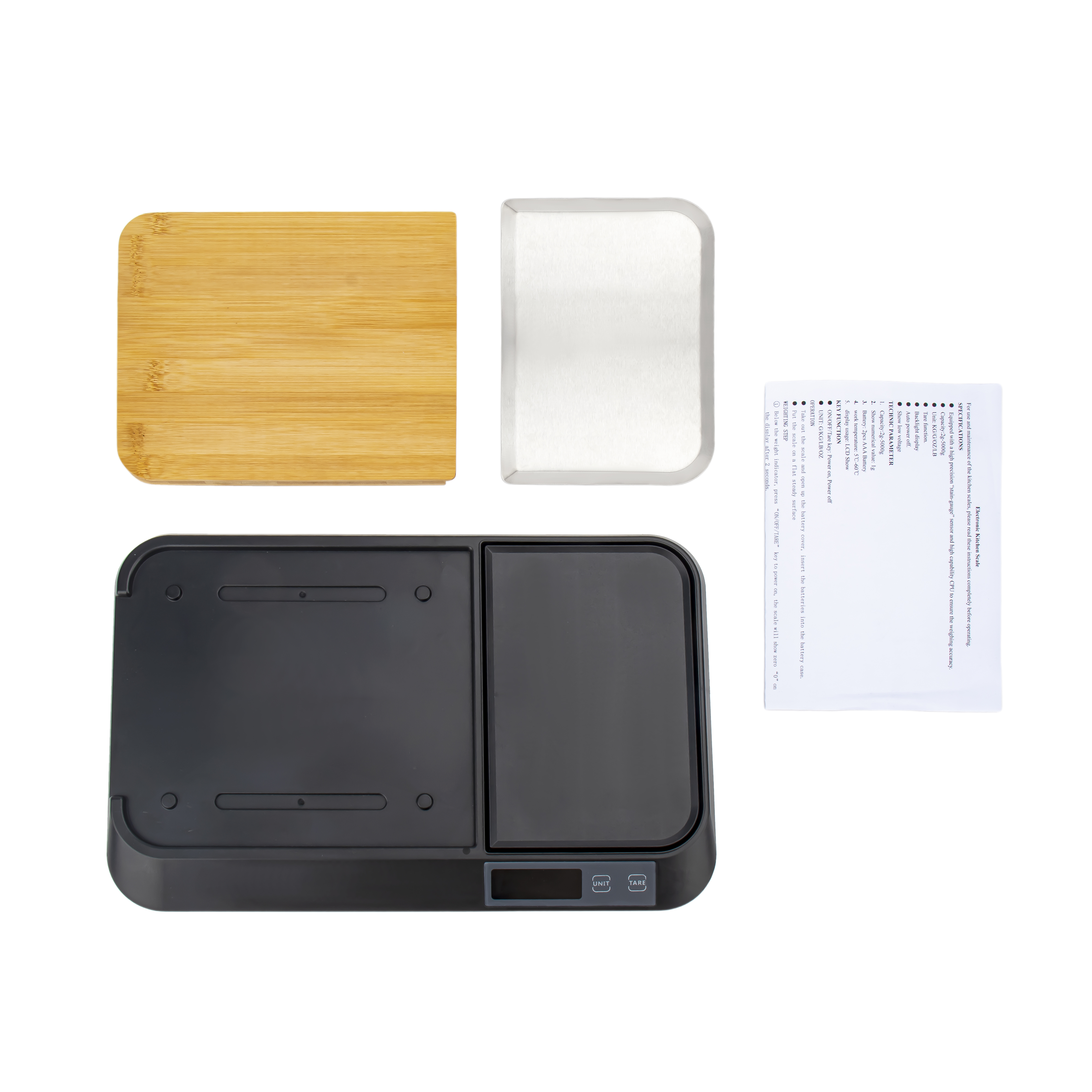 bamboo cutting board kitchen scale