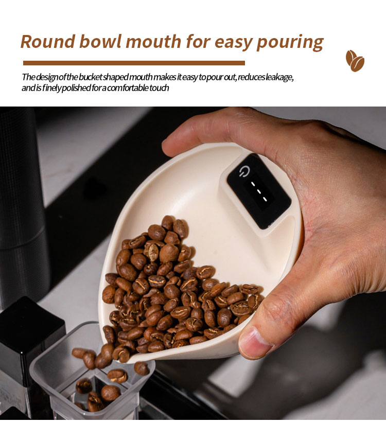 White Round Bowl Mouth Coffee Bean Tray Scale