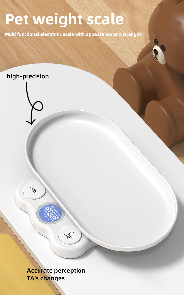Anti Slip Rubber Mat Animal Scale White Digital Pet Scale