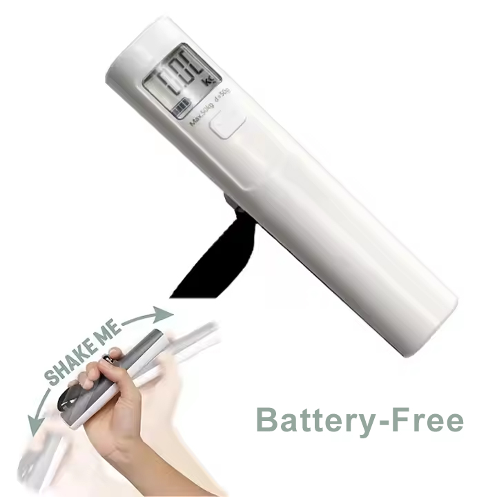 white portable luggage scale