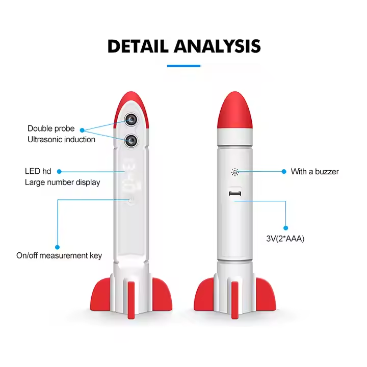 Red and White Stadiometer Ultrasonic Height Meter
