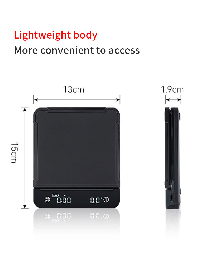3kg/0.1g Mini Coffee Weight Scale Electronic Coffee Weighing Scale Waterproof Digital Coffee Scale