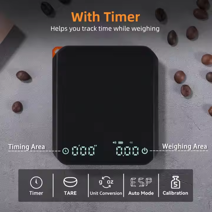 2kg/0.1g LED Display Coffee Scale Timing Coffee Scale Digital Coffee Scale