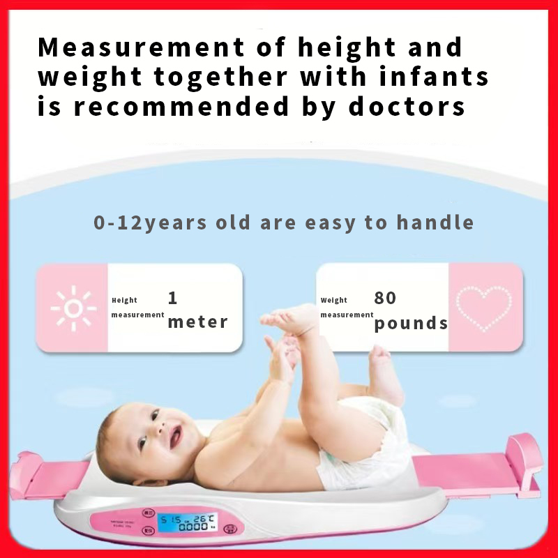 cute pink and white baby scale
