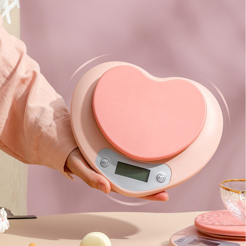 cute pink usb charging 5kg food scale