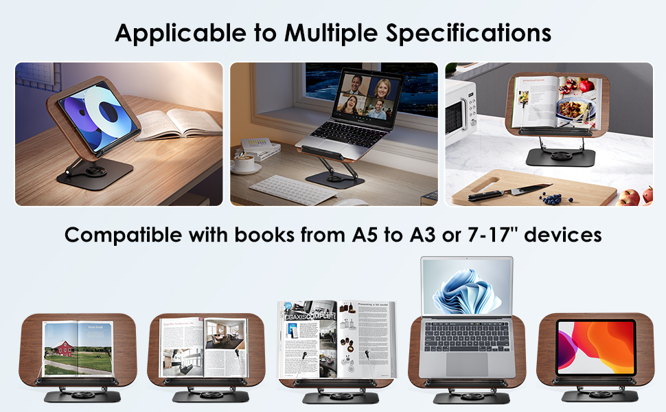 applications of wooden recipe book stand