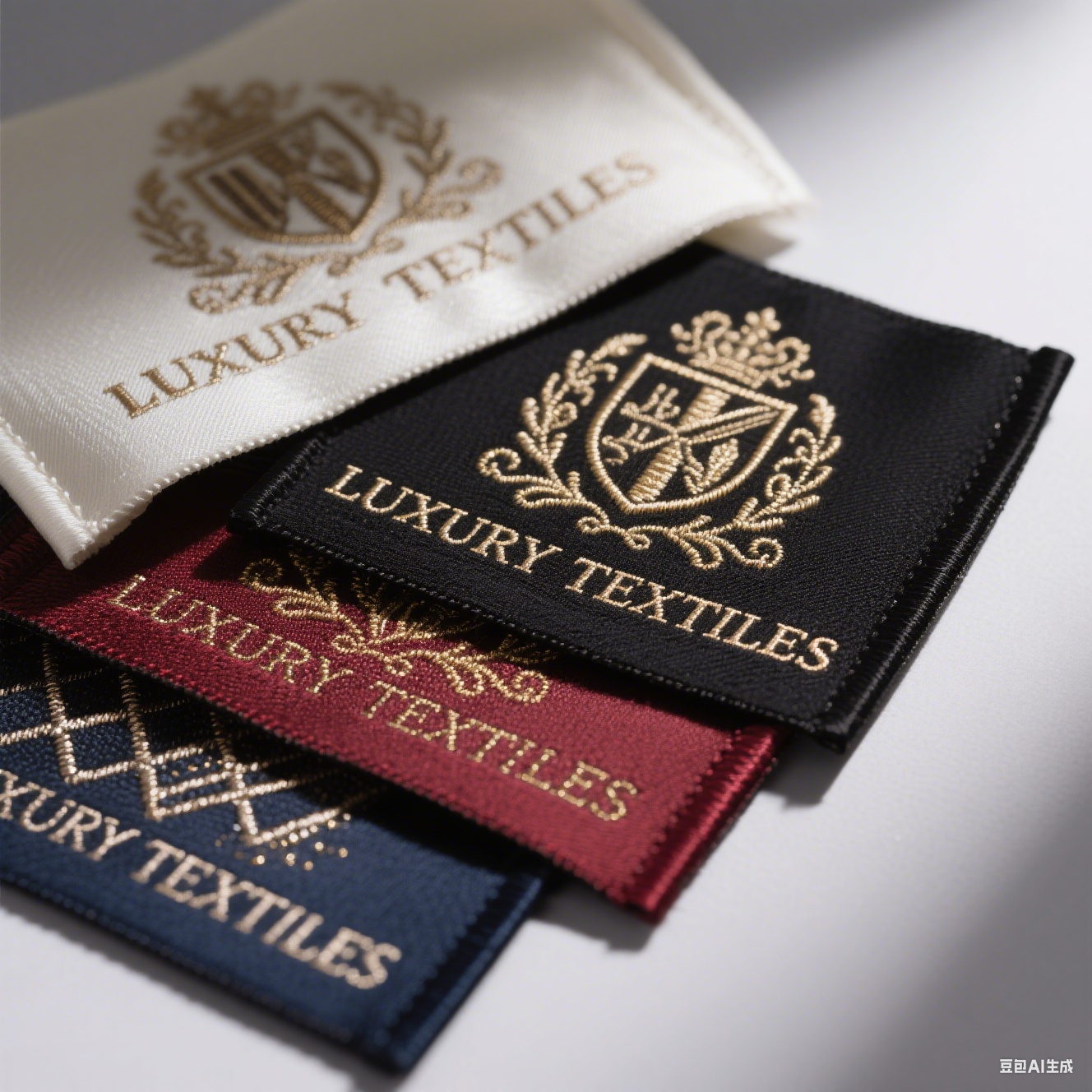 High-quality woven garment labels in luxury apparel.