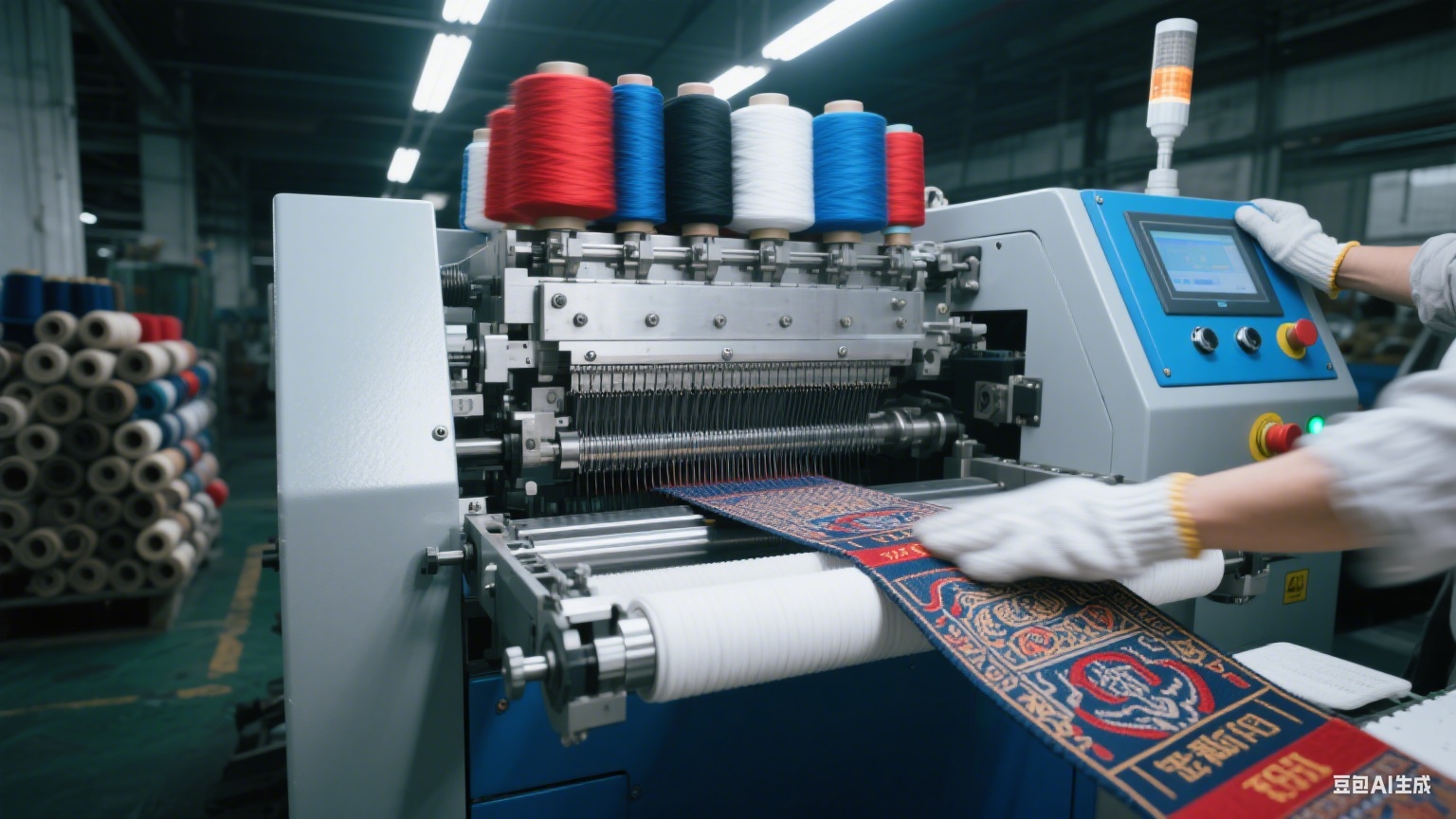Woven label maker producing clothing labels.