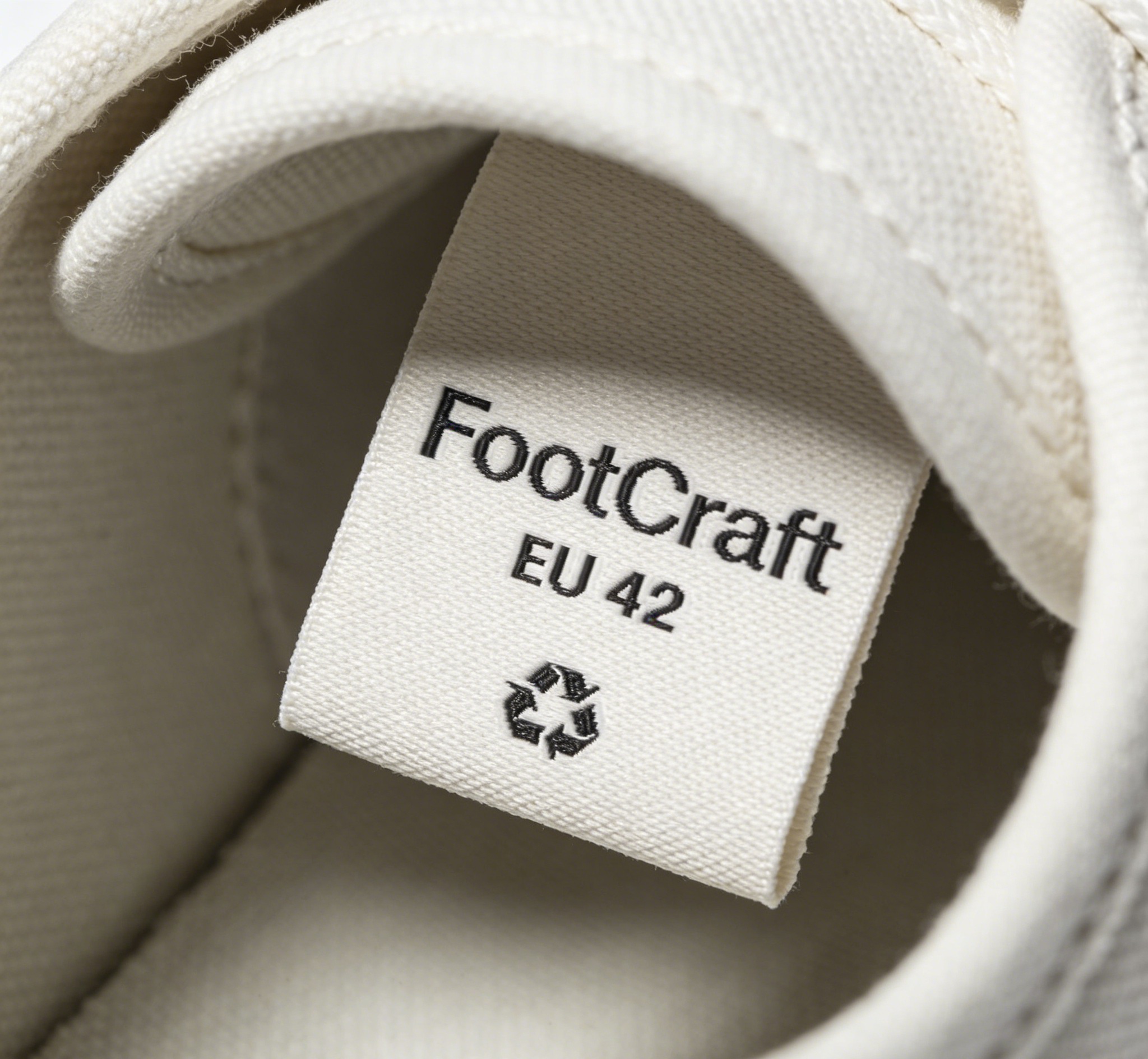 Shoe label applied during garment and footwear production
