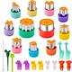 24-Piece Set of Manual Plastic Hand Guards Fruit & Vegetable Dough Tools Butterfly Face Embosser for Cake Decorating Supplies