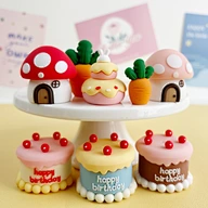 Party Cake Decoration Accessories Supplies Baking Dessert Cake Display Decor Birthday Theme Cake Topper Pearl Star Happy Birthday Scenario Cake Topper