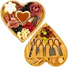 Hot Sale Round Bamboo Pizza Tools Cheese Board and Charcuterie Board with Knife Set