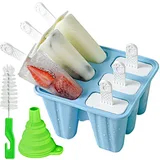 Homesun Popsicle Mold Silicone Popsicle Mold for Baby Ice Cream Popsicle Machine 6 Mold Ice Cream