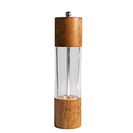 Kitchen Gadget Wooden Salt and Pepper Grinder Manual Pepper Mill Grinder with Adjustable Ceramic Core