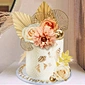 New 11 Piece Golden Rose Cake Set Decorated Cake Topper Diy Ball Pink Dandelion Fan Wedding Party Cake Ornament Topper