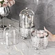 360 Rotating Makeup Brush Organizer Rotatable Makeup Brush Organizer Holder With Lid Luxury 360 Rotating Clear Dustproof Makeup Brushes Container With Lid Desktop Bathroom Cosmetic Storage For Female