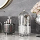 Luxury 360 Rotating Clear Dustproof Makeup Brushes Container with Lid Desktop Bathroom Cosmetic Storage for Female