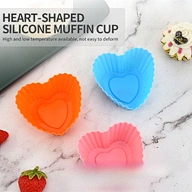 Cake Cup Molds
Silicone Muffin Baking Cake Cups
Multi-Color Reusable Nonstick Heart-Shaped Silicone Muffin Baking Cake Cups