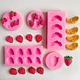 On Sale Fruit Series Silicone Mold Cherry Orange Strawberry Shaped Cake Fondant Mould Cupcake Decoration Silicone Mold Wholesale