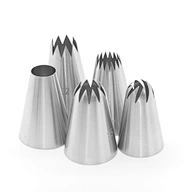 5 Pcs/Set Large Piping Set Stainless Steel Decoration Set Nozzles Tip Pastry Cake Decorating Baking Tools For Cupcakes Ca Factory Supply 853# Stainless Steel Open Star Cake Decorating Piping Tips For Cupcake Baking Tools 5pcs/Pack Large Piping Tips Set St