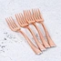 24pcs Rose Gold Plastic Tasting Fork 4 Inch Mini Spoon For Dessert Cake Pudding Ice Cream