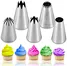 5 Pcs/Set Large Piping Set Stainless Steel Decoration Set Nozzles Tip Pastry Cake Decorating Baking Tools For Cupcakes Ca Factory Supply 853# Stainless Steel Open Star Cake Decorating Piping Tips For Cupcake Baking Tools 5pcs/Pack Large Piping Tips Set St