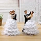 Wedding Party Resin Wedding Cake Decoration Bride and Groom Wedding Romantic Couple Doll Cake Topper Toy