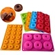 Homesun 6/8/18 Cavities Non-Stick Silicone Donut Mold Bagel Doughnuts Pan for Baking Chocolate Donut Silicone Cake Molds