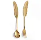 Custom Logo Colorful Tea Scoop Creative Feather Stainless Steel Spoon Ice Cream Dessert Coffee Stirring Spoons