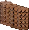 Chocolate Bar Mold Silicon Silicone Chocolate Mold Rectangular Brown Chocolate Mold Suitable For Chocolate Candy Bars Non-Sticky Bpa-Free 15 Cavity Silicone Chocolate Mold Jelly Block Bar Mold Ice Tray Fondant Cake Decorating Candy Tool Kitchen Baking Sup