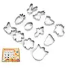 Easter Cookie Cutter Stainless Steel Rabbit Carrot Egg Biscuit Mold Cutters Set for Baking Supplies