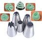 5 Pcs/Set Large Piping Set Stainless Steel Decoration Set Nozzles Tip Pastry Cake Decorating Baking Tools For Cupcakes Ca Factory Supply 853# Stainless Steel Open Star Cake Decorating Piping Tips For Cupcake Baking Tools 5pcs/Pack Large Piping Tips Set St