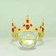 Women Rhinestone Tiaras Crystal Cake Crown Birthday Golden Baroque Cake Crown Small Cake Crown For Wedding Jewelry