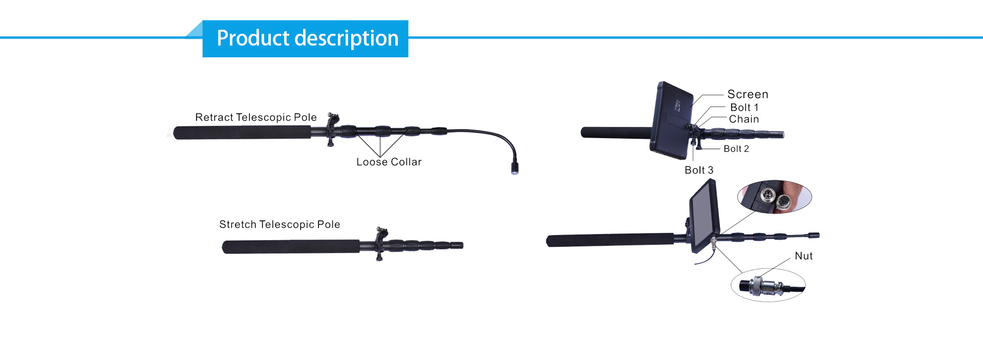 Telescoping inspection camera